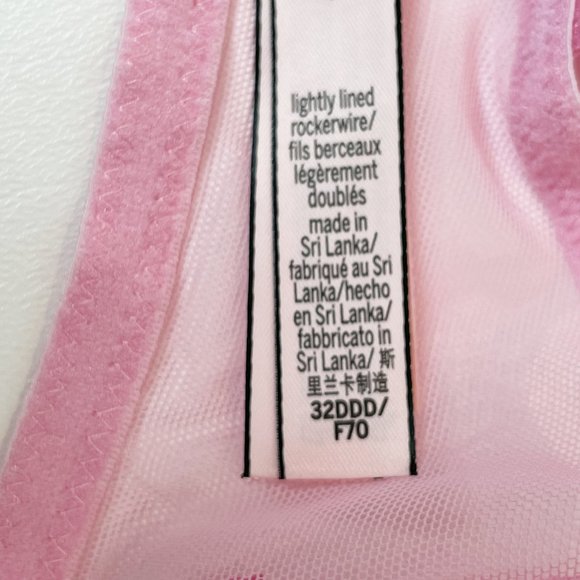 NWOT Victoria's Secret Bra 32DDD Lightly Lined Rockerwire Pink Lace B109 - Picture 9 of 10